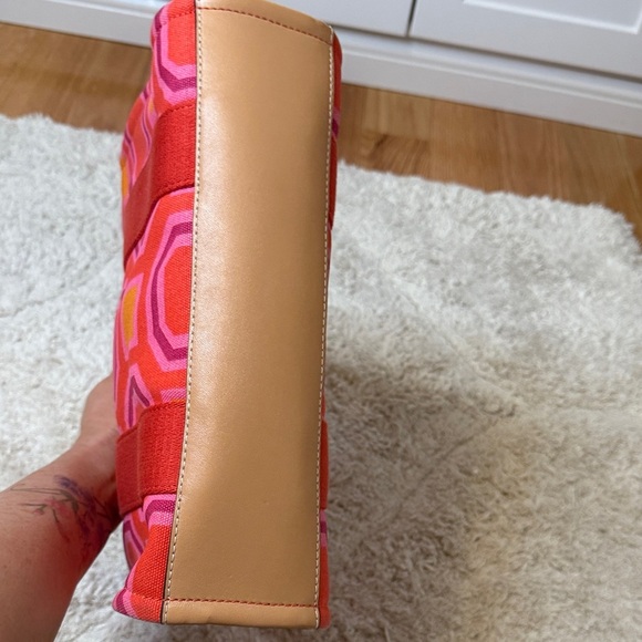 Tory Burch 🛑 Octagon Mini Pink and Red Tote - Picture 7 of 9